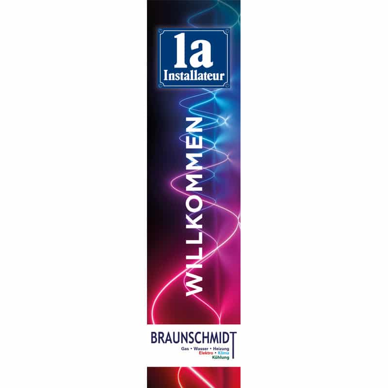 1a-Fahne Willkommen Firmenlogo 400x100